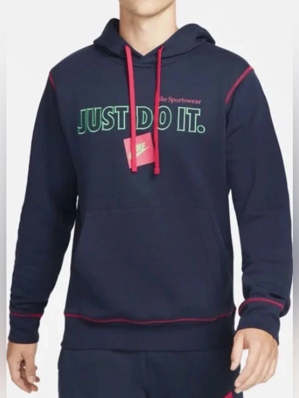 Nike “JDI Tilt” Mens Navy Blue Brushed Back Hooded Hoodie!!(S)